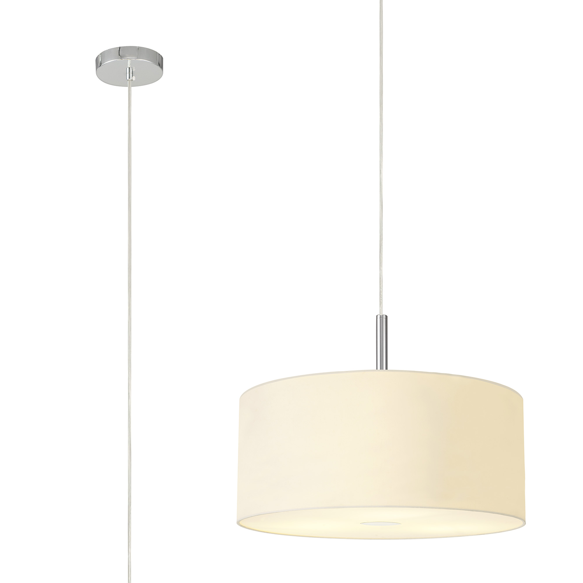 Baymont 40cm 3 Light Pendant Polished Chrome, Ivory Pearl, Frosted Diffuser